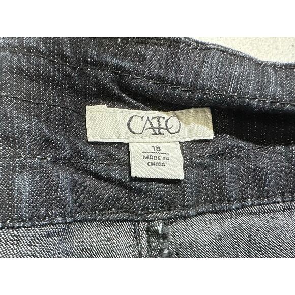 Cato Womens Jeans Size 18 (38x29) Very Dark Blue Wide Leg Trouser Frayed Cut Hem - Picture 3 of 11